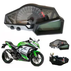 Universal 1-6 Gear Digital LCD Odometer Speedometer Tachometer 199 Kph Mph For Kawasaki Ninja 300