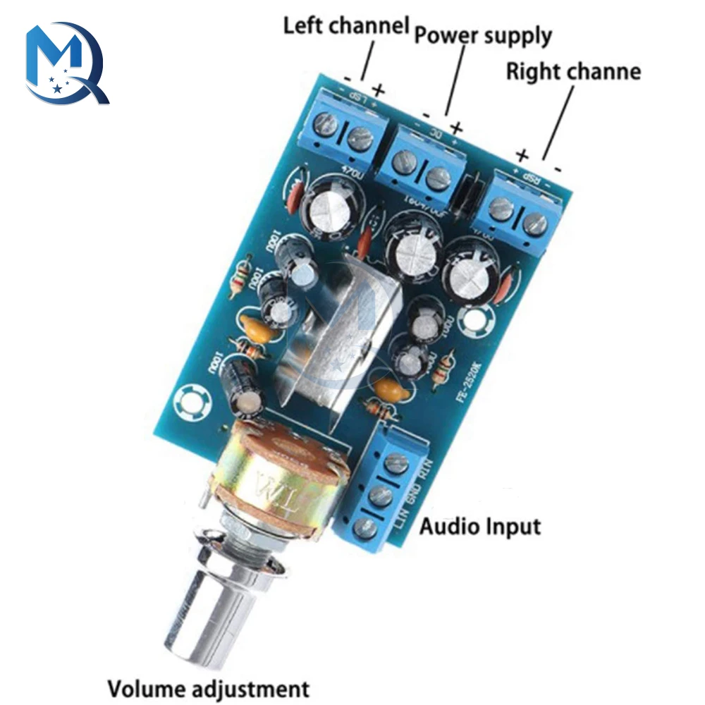 AC 5-9V DC 5-12V TEA2025B Mini Audio Amplifier Board 3W + 3W Dual Stereo 2.0 Stereo Channel Desktop Speakers Amplifier Board