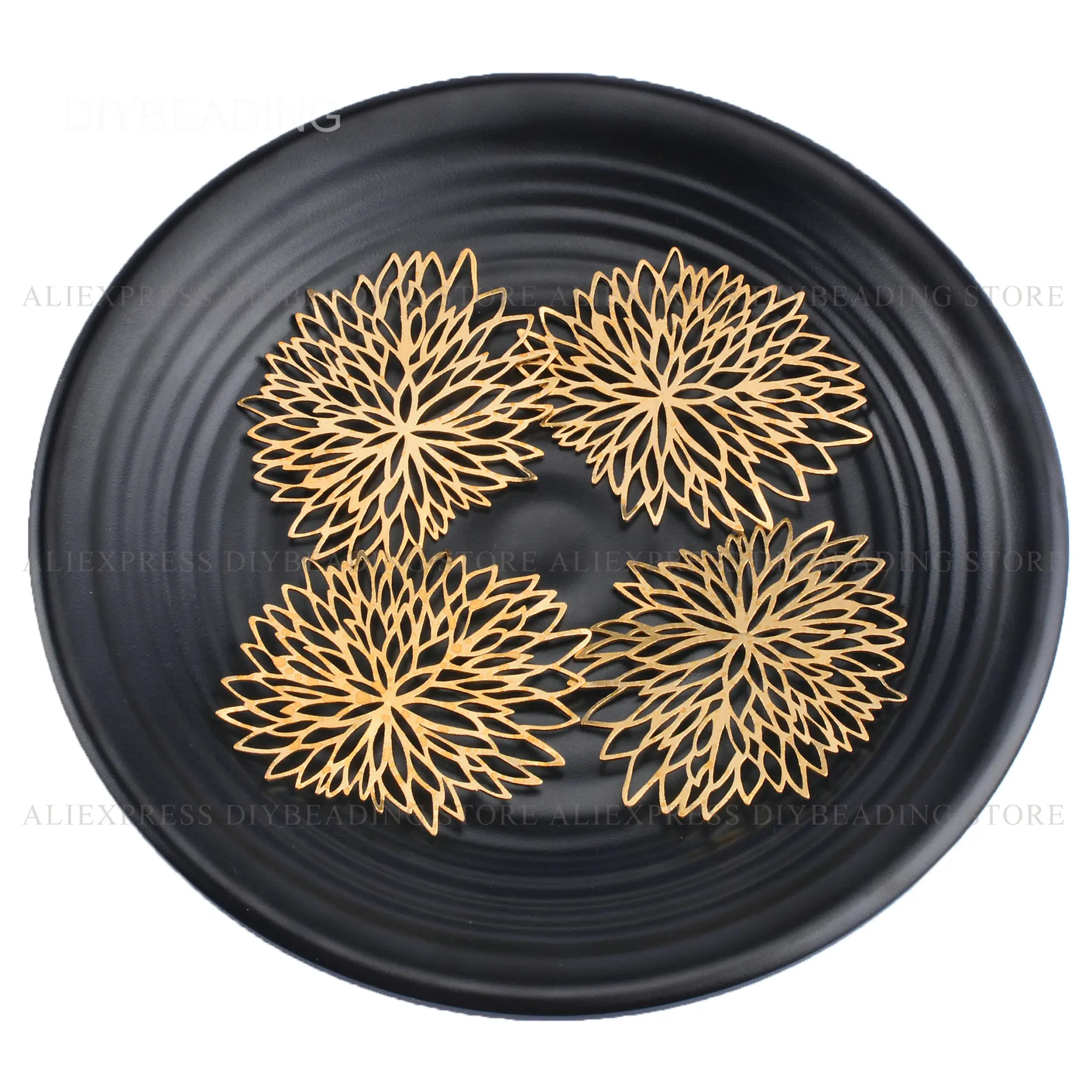 2-100 Pcs Brass Charms Finding Extra Large Flower Unique Connector Chrysanthemum Shape Oversized Pendant for DIY Jewelry