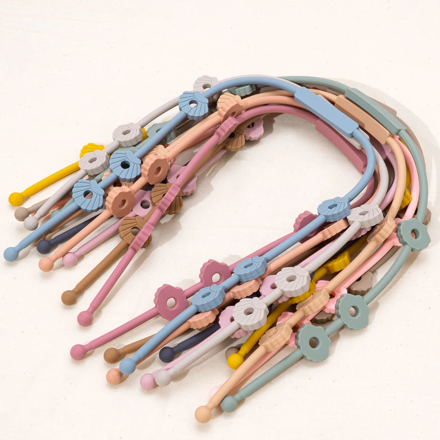 Baby Silicone Toys Straps for Teether Anti-lost Adjustable Pacifier Chain Stroller Assist Anti-Drop Rope Baby Accessories