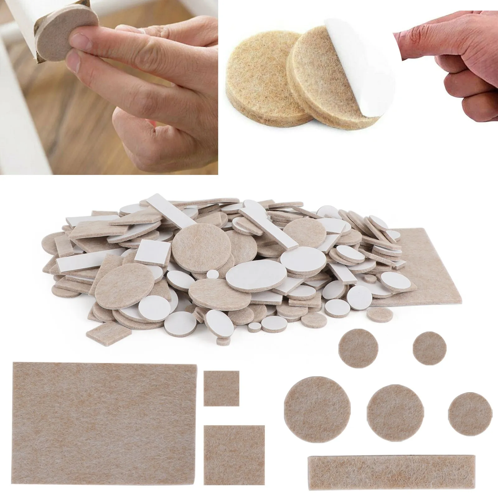 Artudatech 357ชิ้น Self-Stick แผ่นเฟอร์นิเจอร์สำหรับพื้นผิวแข็ง Beige