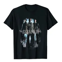 Supernatural Sam Dean Castiel Faded Poster T-Shirt Tees Funny Fitness Tight Cotton Men T Shirt Comfortable