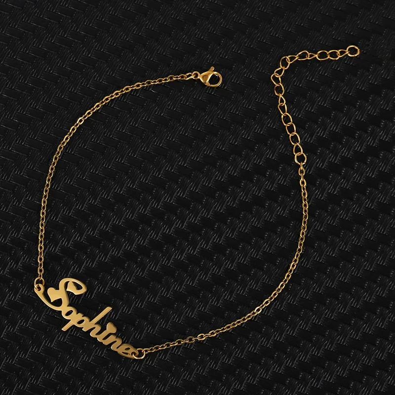 Stainless Steel Custom Name Anklet Foot Chain Personalize Gold Anklets for Women Bohemian Beach Jewelry Fashion Bridesmaid Gift