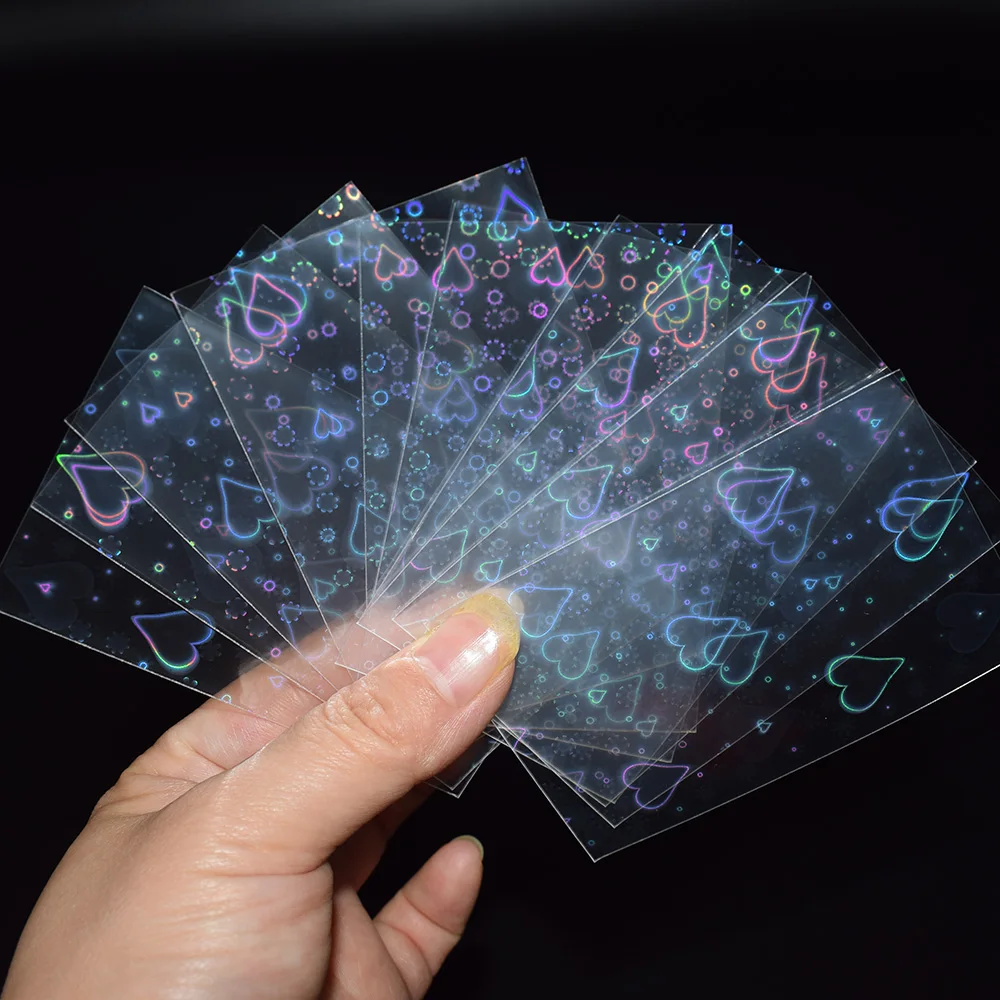 100PCS 57x87mm Love Small Cards Transparent  Laser Clear Sleeves VG Korea Idol Photo Protector Trading Cards Shield Cover