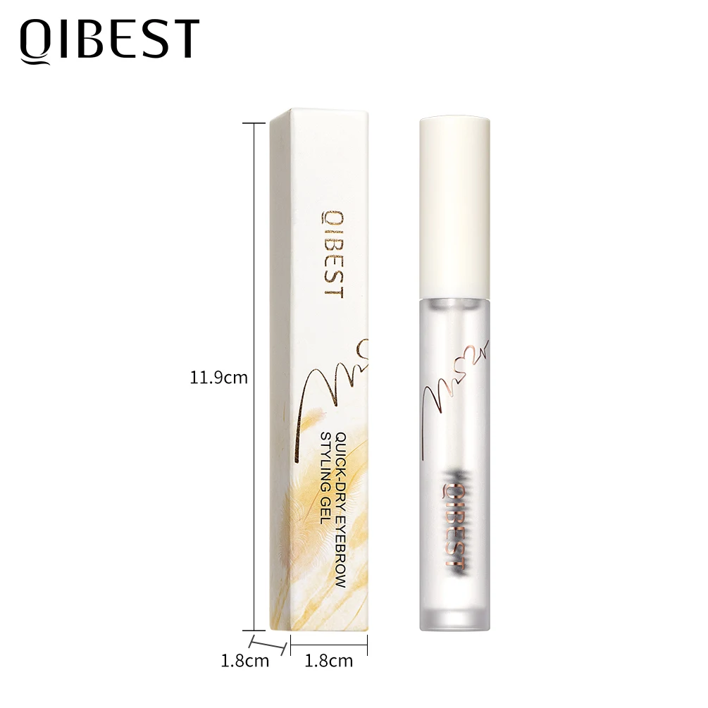 QIBEST gel de cejas transparente, cera impermeable de larga duración con cepillo 3D, jabón de estilismo para cejas, cosméticos para mujeres