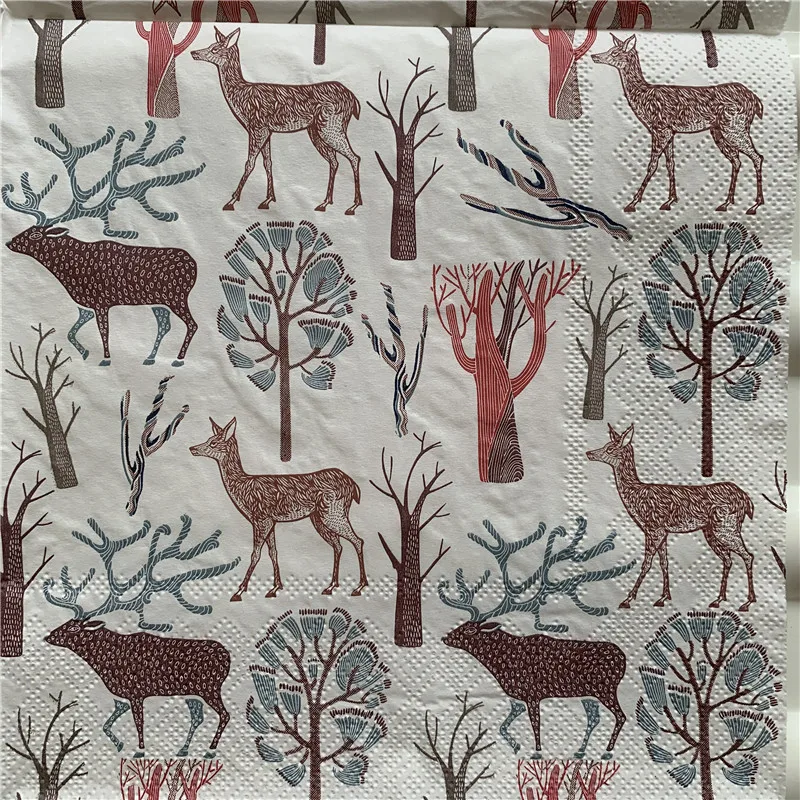 Decoupage paper napkins elegant tissue vintage cute animal towel deer mushroom birthday wedding party home beautiful decor 3 ply