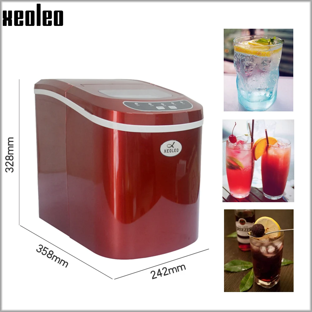 Xeoleo handlowa kostkarka do lodu około 12kg/24h maszyna do lodu w kształcie naboju maszyna do produkcji lodu do bubble tea shop/cafe 9 sztuk