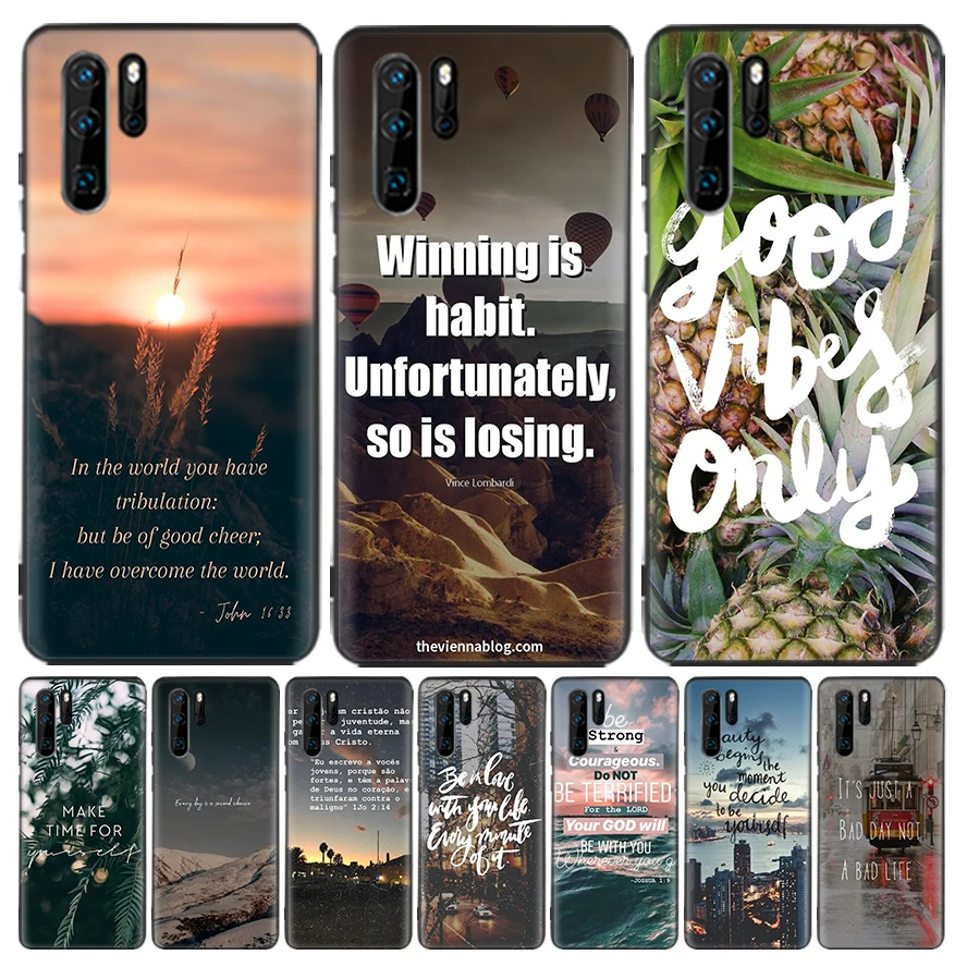 Bible Quotes Cheer Up Silicone Case Coque For Huawei P30 Lite P40 P20 Pro Mate 20 10 30 40 P Smart Z Plus + Phone Shell Cover Fu