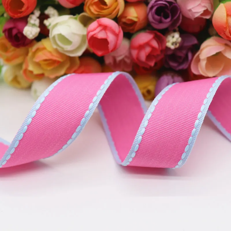 10 Yards 10MM/25MM/38MM Stichbänder Buntes Kanten-Punktlinien-Band für Haarschleifen DIY-Handwerk Handgemachte Accessoires Y19041802 – Detail 9