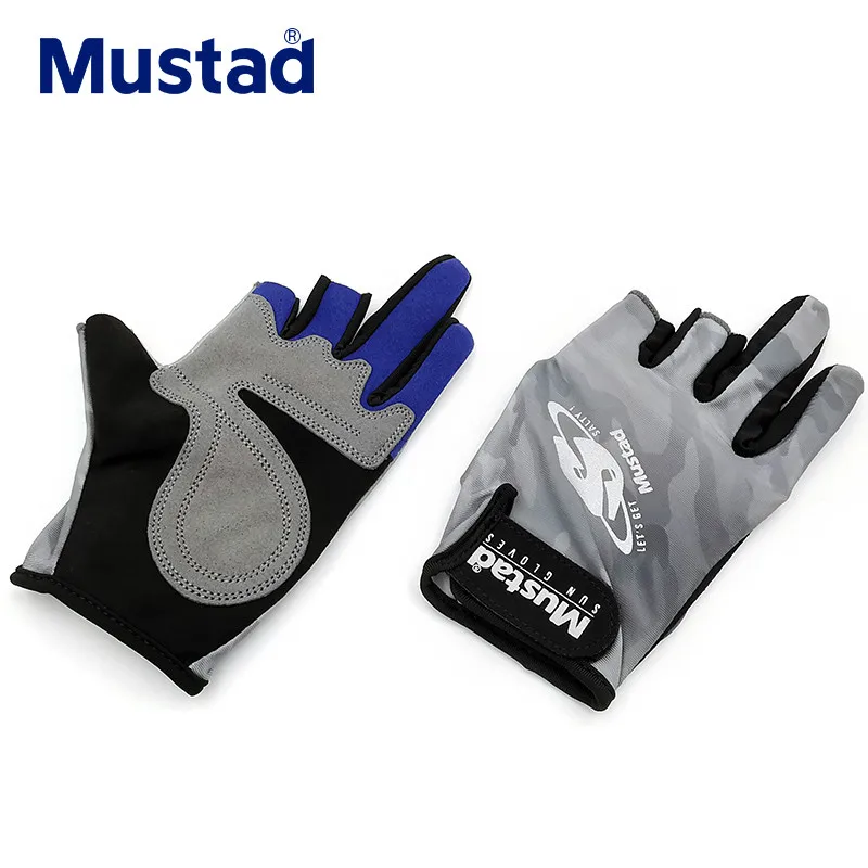 

Mustad Fishing Gloves 3 Fingerless Breathable Quick Drying Anti-slip Fishing Gloves Sports Gloves For Cycling Camping Running