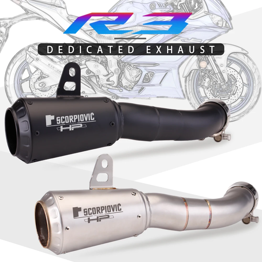 R3 r25  ak silenciador de escape da motocicleta deslizamento na exaustão para yamaha r3 YZF-R25 MT-03 mt03 2015 2016 2017 2018