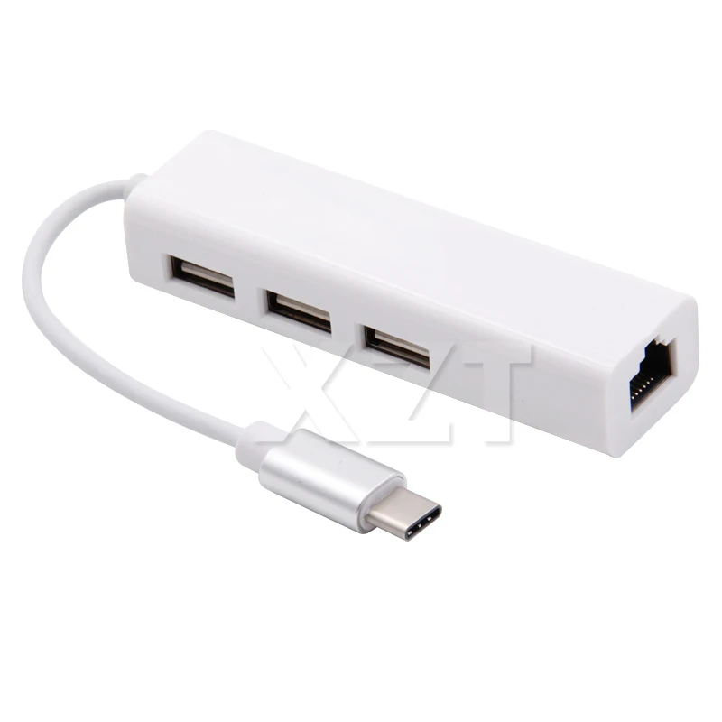 4 in 1 USB Type C Hub USB C Hub to Rj45 Network Card Lan Ethernet Adapter 100Mbps For Thunderbolt 3 Laptop Computer