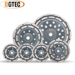 BGTEC 1pc 4/4.5/5/7inch Diamond Double Row Grinding Cup Wheel 180mm Grinding discs for concrete, Masonry, Granite marble