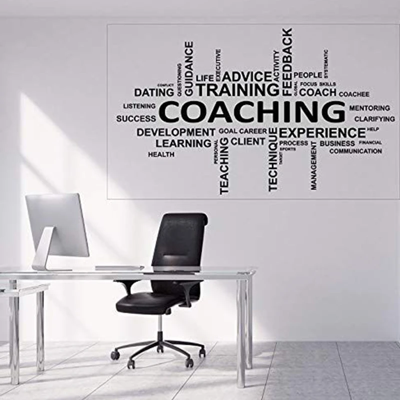 Coaching Training Dating Lettering Decals Wall Sticker For office Interior Decoration Wallpaper Vinyl Mural Multi-language AL010