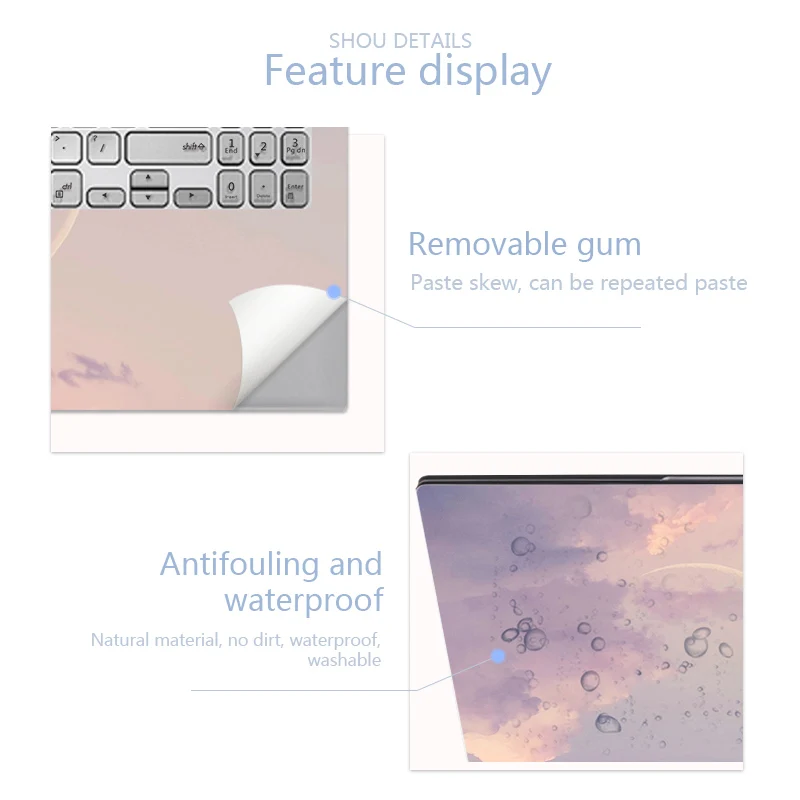 DIY Aesthetic Cover Laptop Sticker Notebook Skin 12''/14''/15''/17''for Lenovo/Acer/ASUS 90 Mouse Pad Large Non Slip Desk Mat