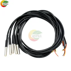 New 1 Piece Waterproof Digital Thermal Probe Temperature Sensor DS18B20 With Length 1M Cable