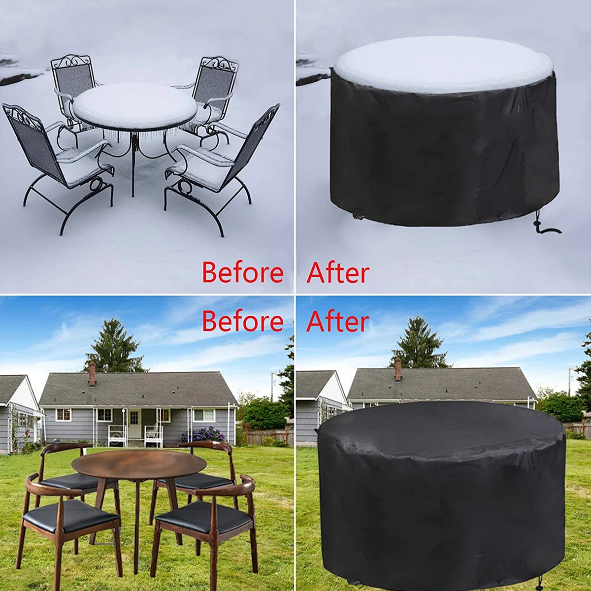 420D Round Table Outdoor Garden Furniture Rain Cover Waterproof Oxford Sofa Protection Patio Rain Snow Chair Dust Proof Covers