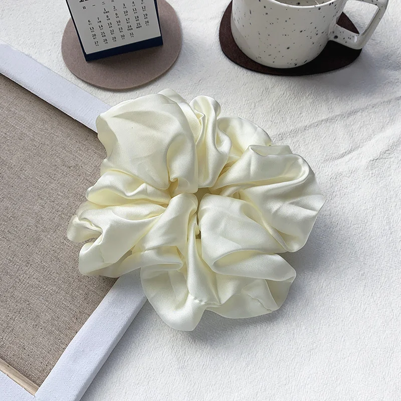 New Oversize Scrunchie Solid Color Satin Hair Accessories for Women Elastic Hair Band Ponytail Holder Ties Rope Hair Accessories