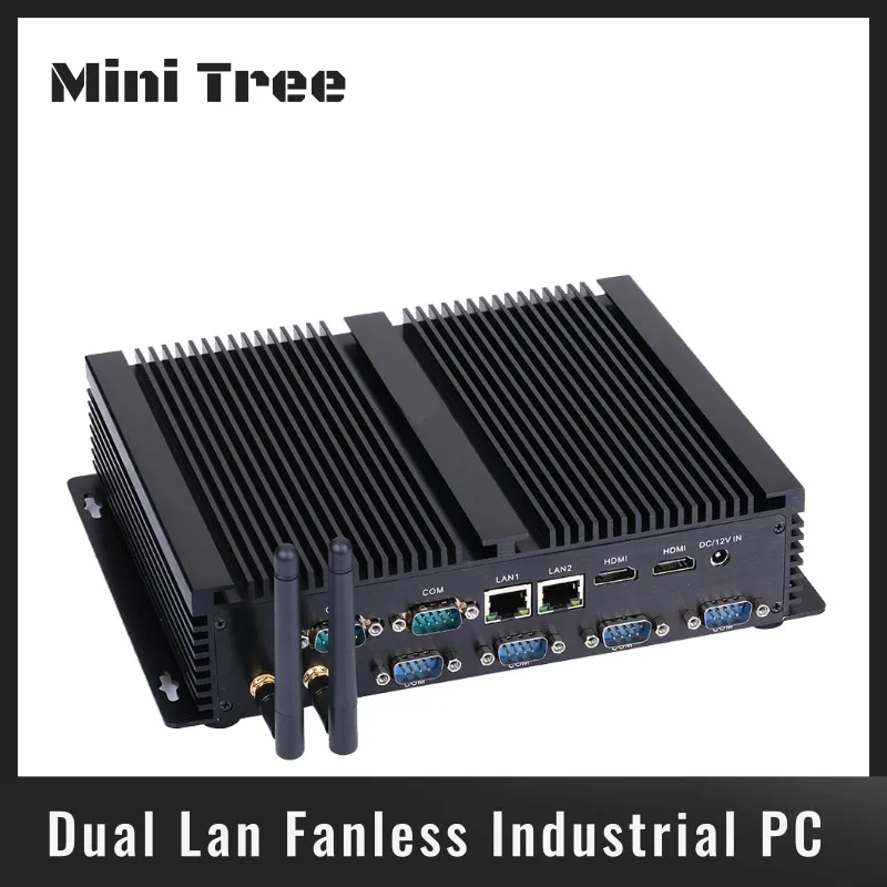 Fanless Industrial Mini PC Intel Core i5-3317U Celeron 1037U Win7 XP Micro Desktop 4K HD VGA 2*Lan 4*RS232 COM 300M WIFI HTPC