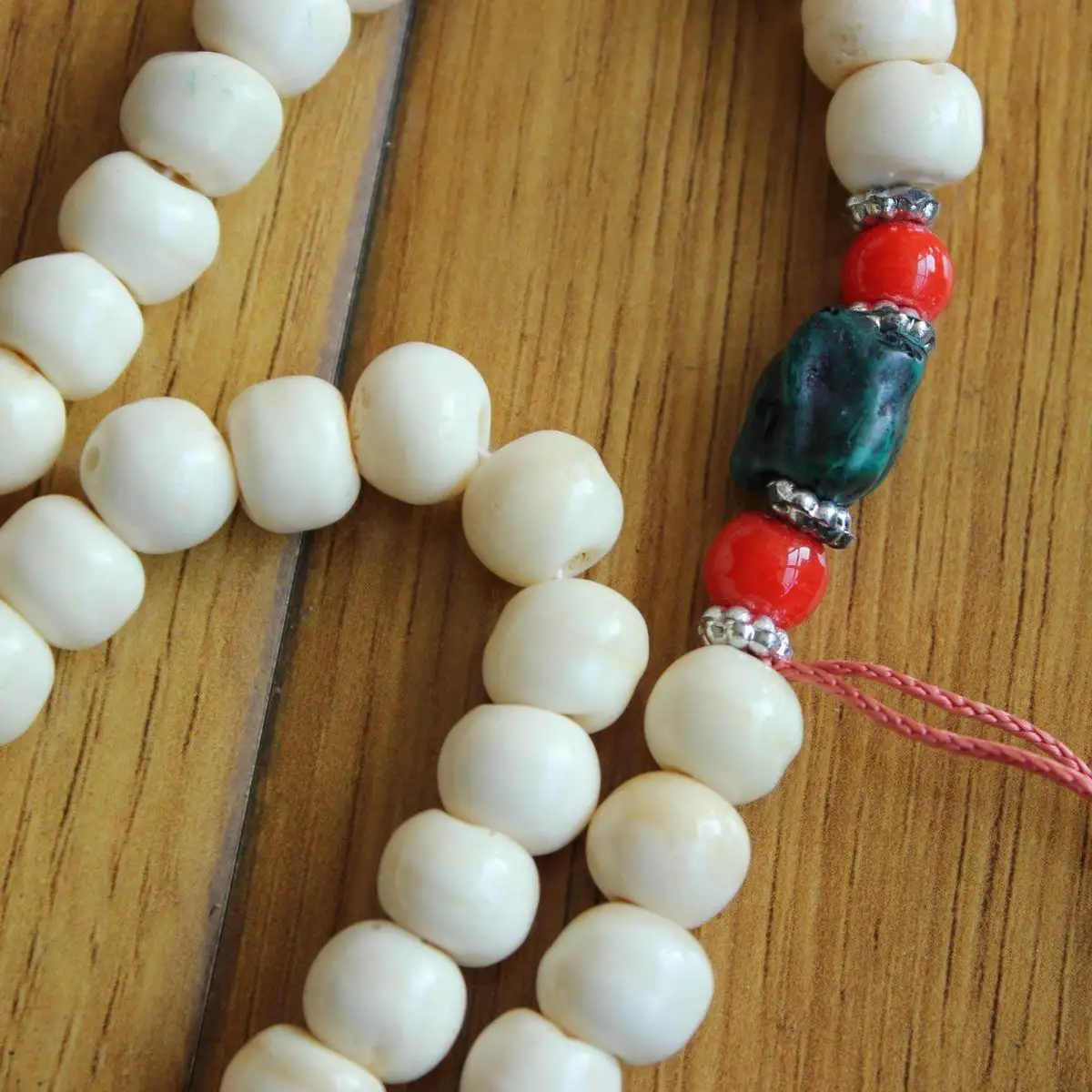 ML209 Tibetan 108 Mala Natural White Yak Bone Beads Rosary 10mm*8mm Beads Prayer Necklace