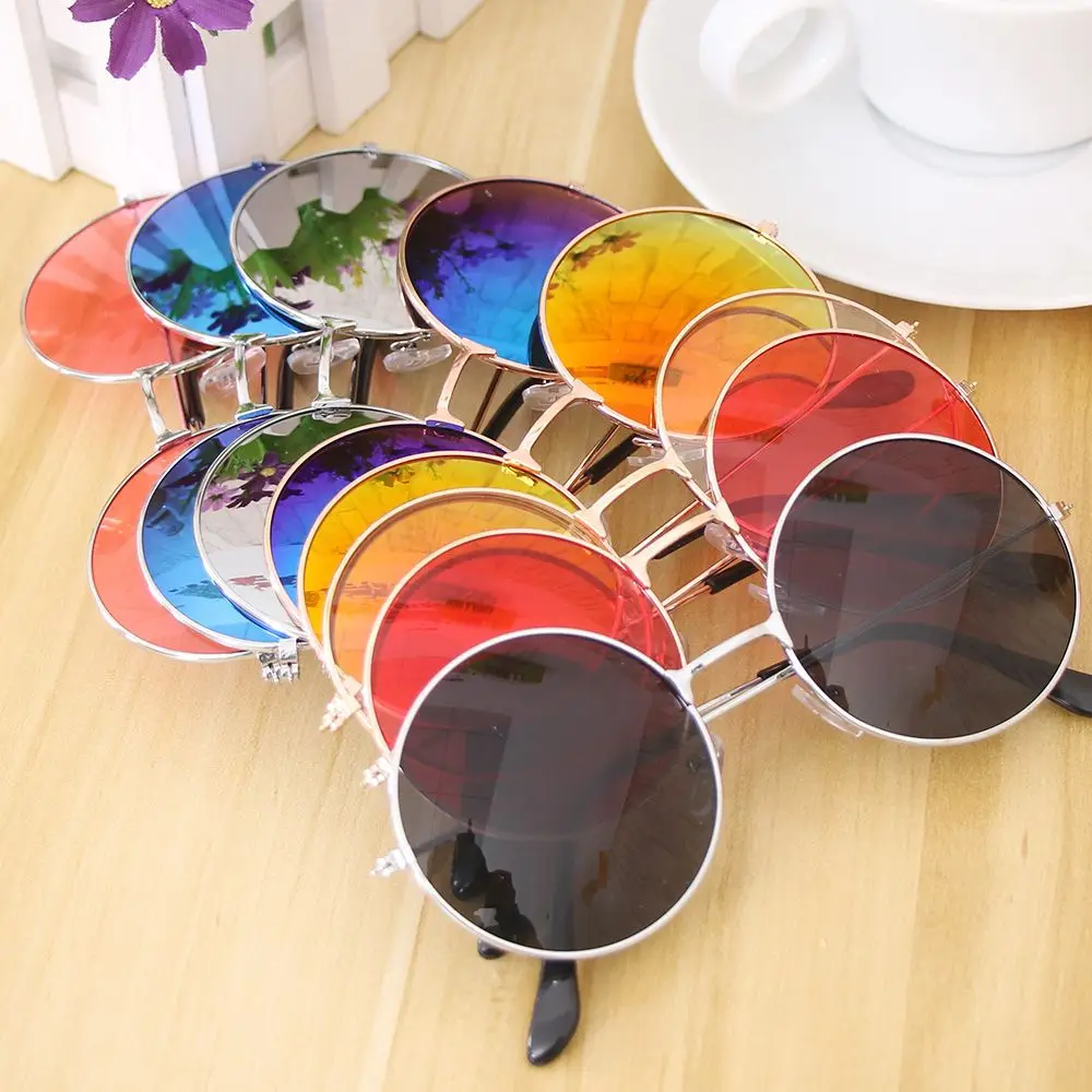 NEW Fashion Retro Vintage Round Sunglasses Ladies European And American Trend Eyewear Metal Frame Jelly Men's Women's Glasses