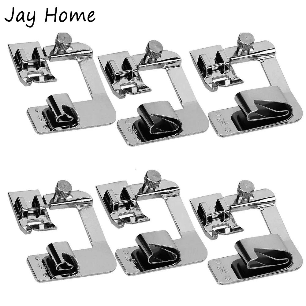

3 Size Adjustable Wide Rolled Hem Presser Foot Sewing Machine Foot Narrow Rolled Hemming Foot for Low Shank Sewing Machine