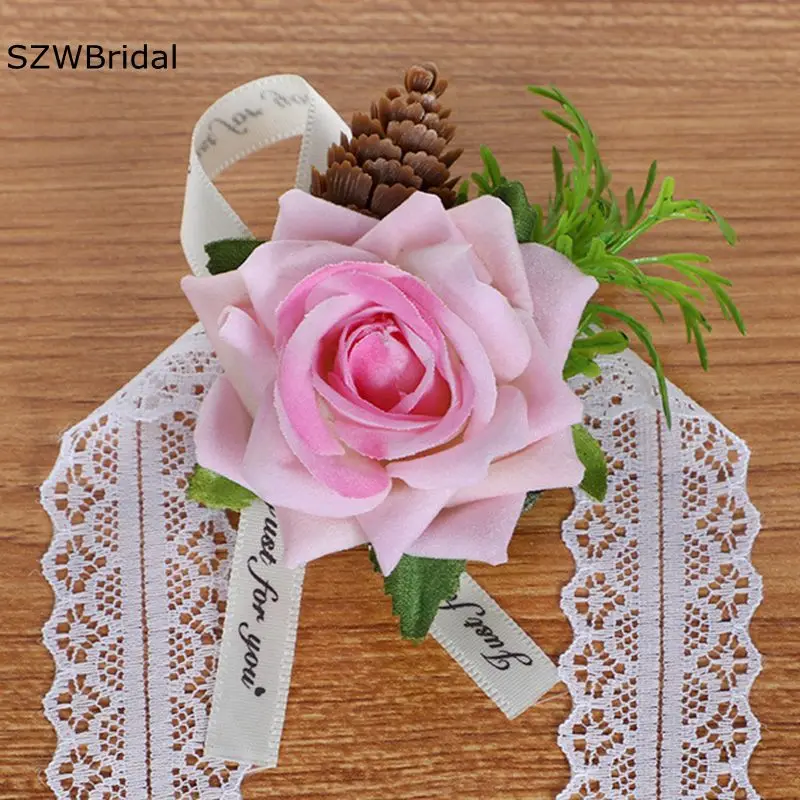 New Arrival bransoletka stanik akcesoria dla druhen bransoletka mariage dekoracja 3D kwiat bransoletka demoiselle d honneur mariage