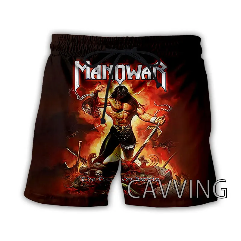 Nieuwe Mode Vrouwen/Mannen 3D Print Manowar Band Zomer Strand Shorts Streetwear Mannen Snel Droog Vakantie Casual Shorts