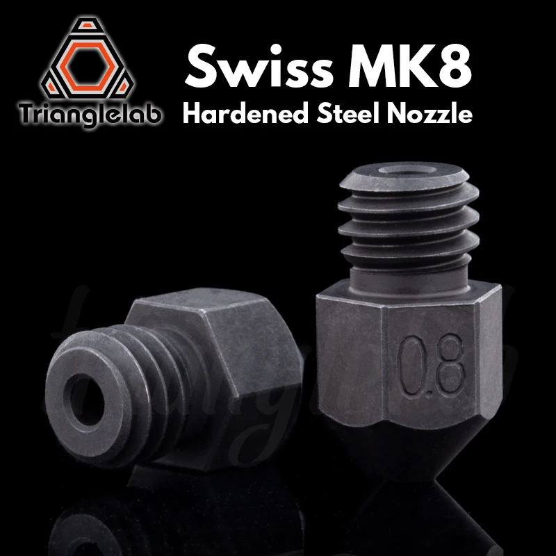 Trianglelab Swiss MK8 Hardened steel Nozzle high temperature m6 Thread 1.75MM Filament for 3D printers hotend  cr10  ender3 ETC