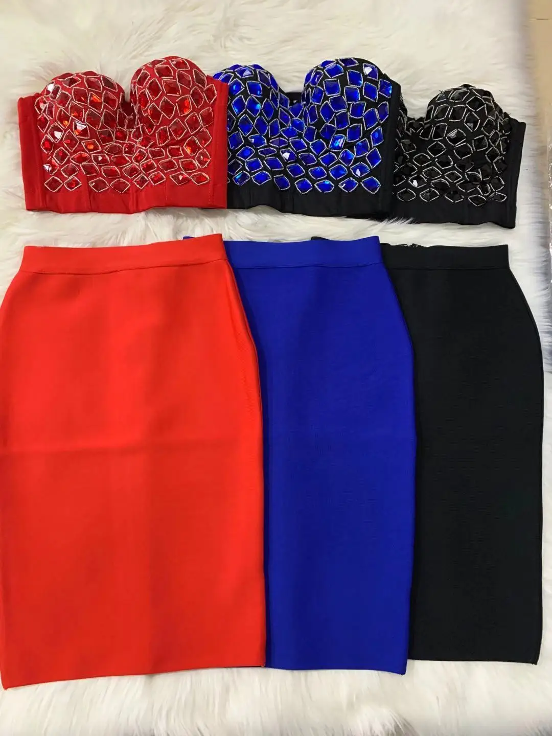 3 kolory damska sukienka bandażowa HL Sexy 2 sztuki zestaw moda Bodycon Midi sukienka impreza w klubie nocnym sukienka Vestido wysokiej jakości