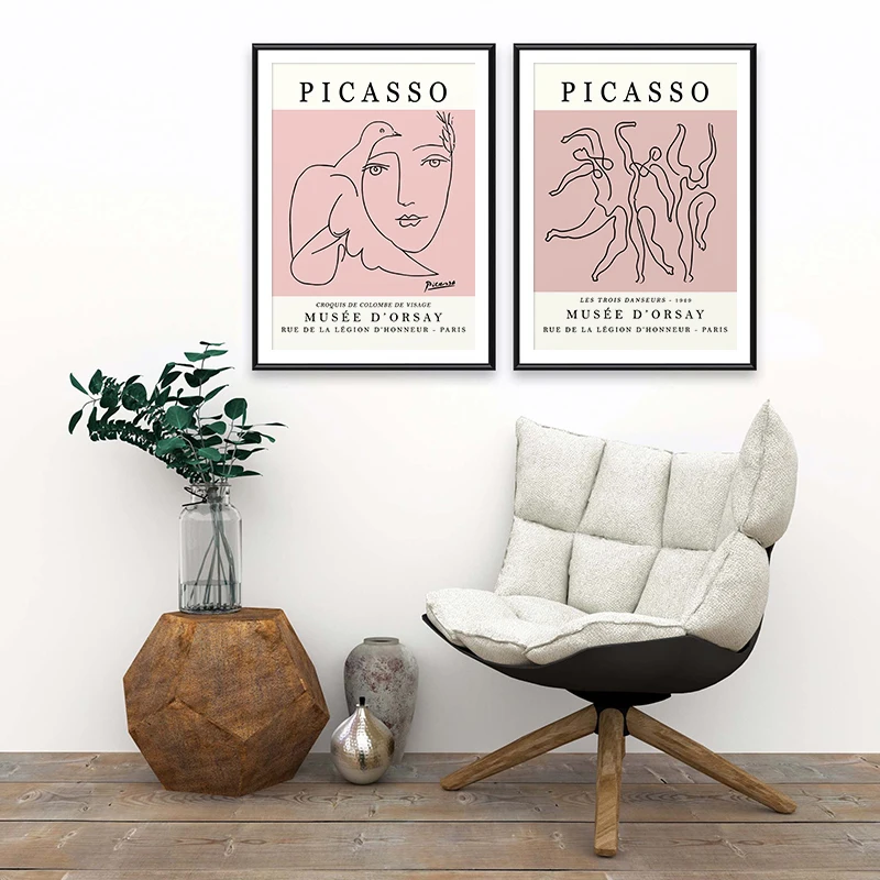 Picasso The Peace Dove Line Drawing Classic Art Poster and Print Canvas Painting Wall Pictures for Living Room Modern Home Decor