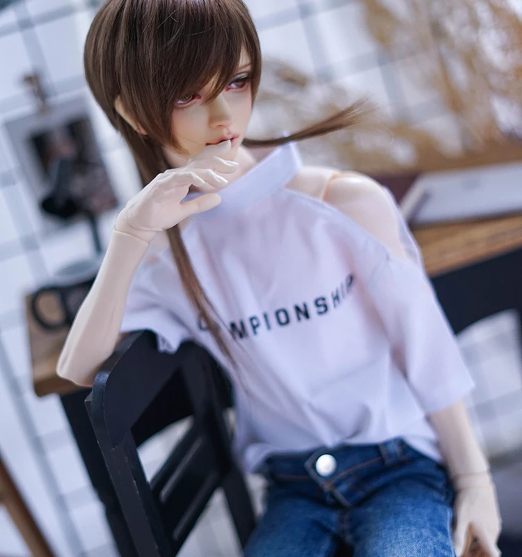 New BJD dolls black/white fashion off-the-shoulder shirts tops 1/4 1/3 MSD DDDY daily fashion T-shirts Uncle doll accessories