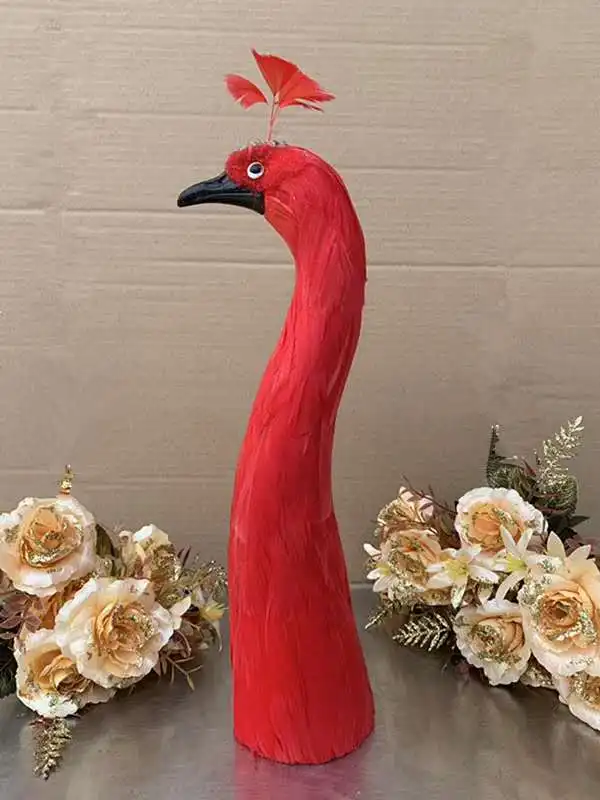 creative big simulation red peacock head model foam&feather real life peacock bird head gift about 42cm xf2893