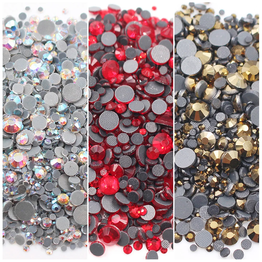 Hot 288pcs-1440pcs Hotfix Rhinestones Glue Flatback Crystals Stones Fabric Glass Beads DIY Iron On Rhinestones for Clothes Gems