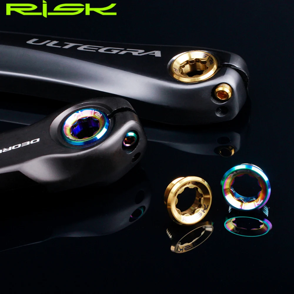 RISK M20X8mm Titanium Crankset Fixing Bolt Screw Mountain Bike Integrated Hollow Bottom Bracket Chain Ring BB Crank Arm Lid Bolt