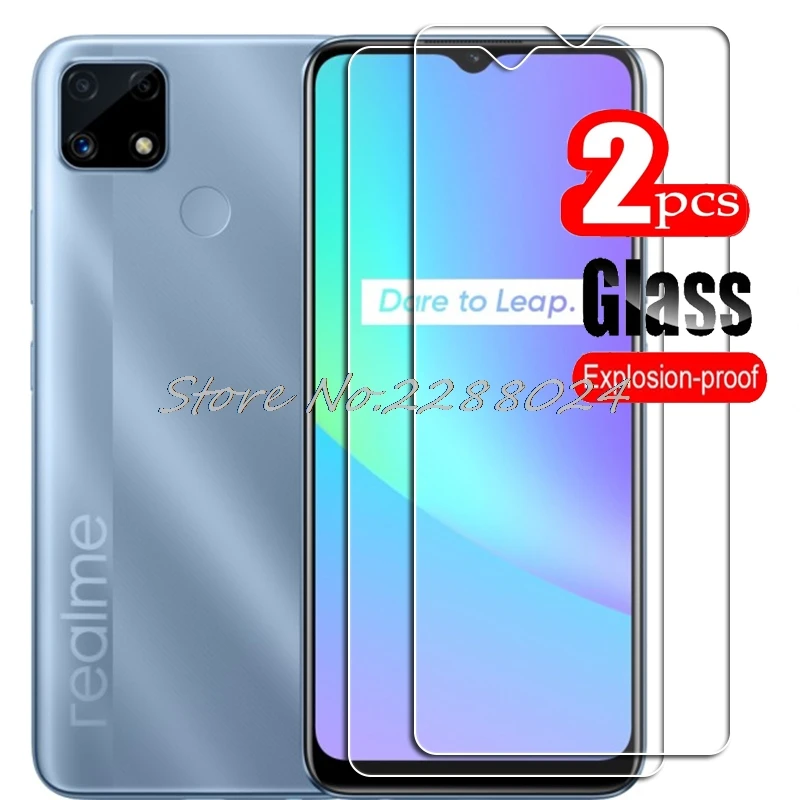 2PCS FOR Realme C25 High HD Tempered Glass Protective On RealmeC25 RMX3193, RMX3191 Phone  Screen Protector Film