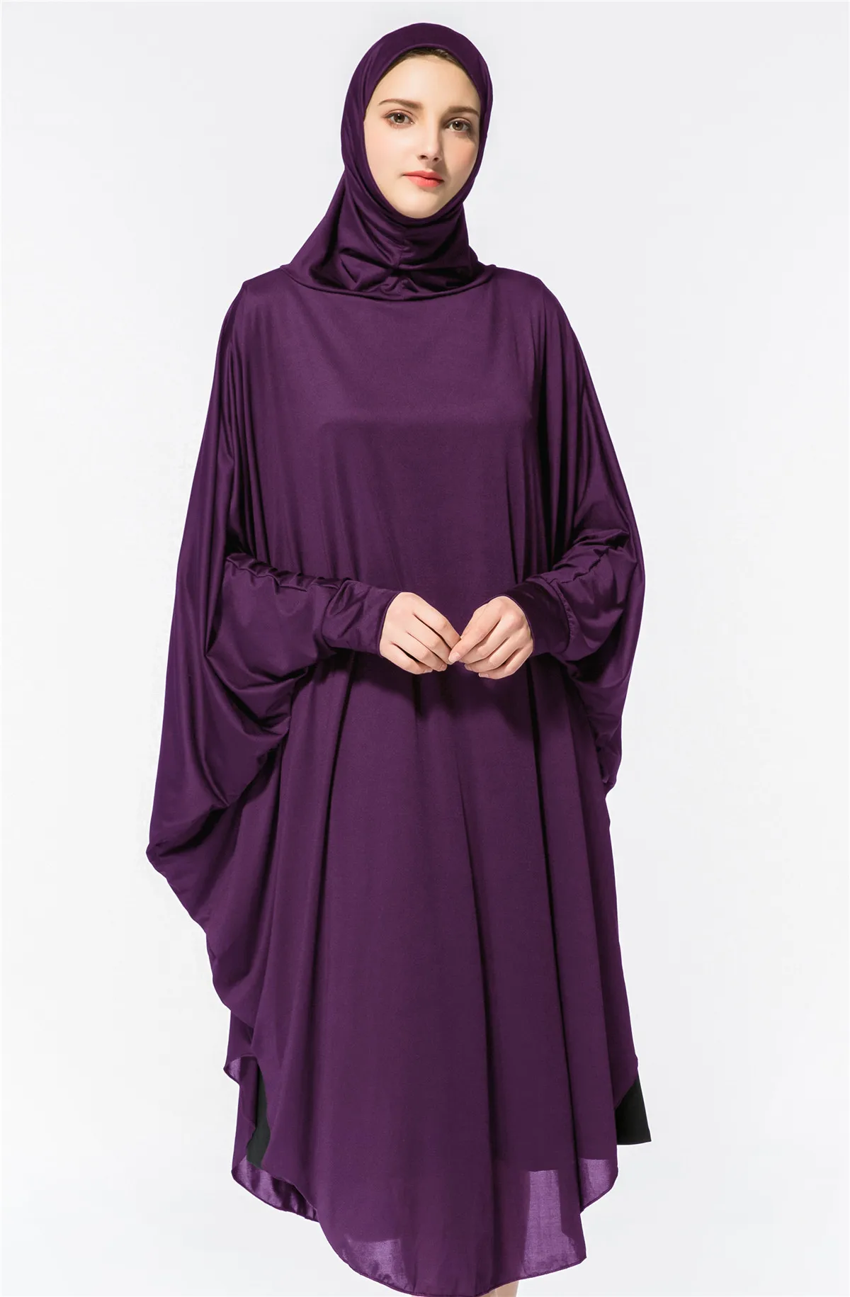 Imagem -06 - Abaya Hijab Muçulmano para Mulheres Vestido de Oração Vestido Thobe Manga Morcego Manto Islâmico Caftan Encapuzado Khimar Abayas Rezando Oriente Médio