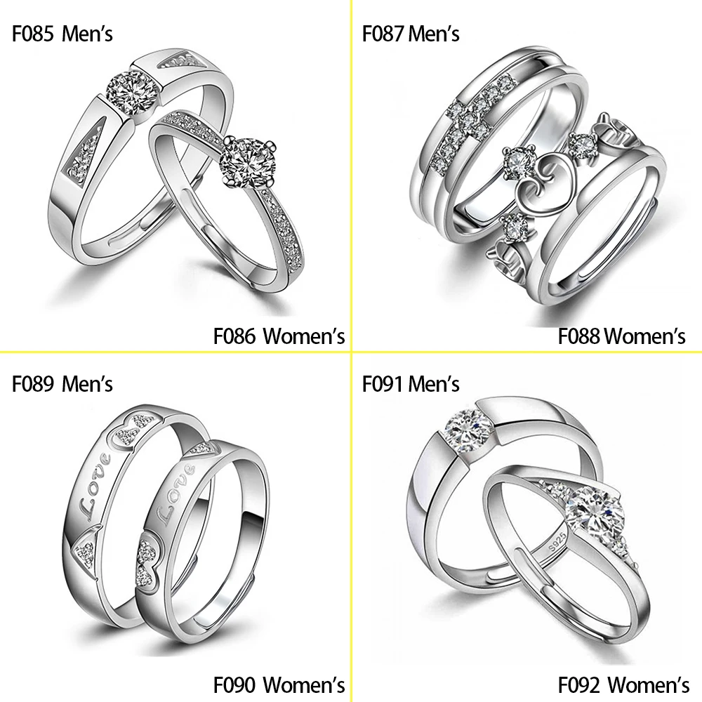 خاتم زواج منقوش على Huitan للرجال والنساء ، خواتم أصابع بحروف ، رمز حب للمتعهد ، ملكة له وملكها ، زوجان عصري ، 1: 1 #6