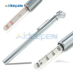 Air Pressure Test Meter Pen Shape Emergency Use Portable 5-50 PSI Pressure Gauge Durable Silver Car Styling Tool