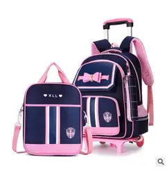 School Rolling backpack school bag on wheels wheeled backpack for girls student children school Trolley Bag Rucksacks  for kids