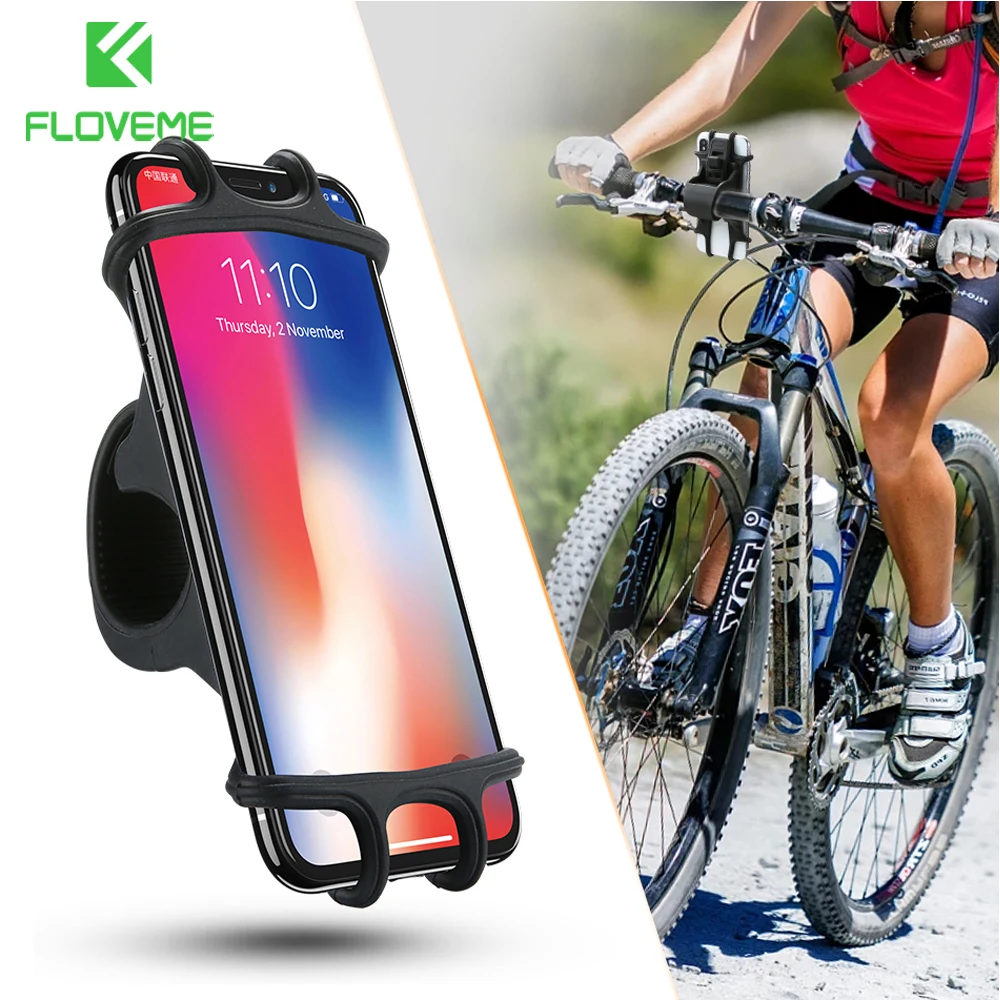 Floveme-自転車のハンドルバー用のユニバーサル携帯電話ホルダー,iphone,samsung,gps用のクリップ付き