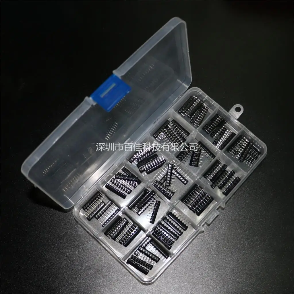 75pcs 15 Kinds × 5pcs Resistance Foot pitch 2.54 1*9P exclusion combination kit