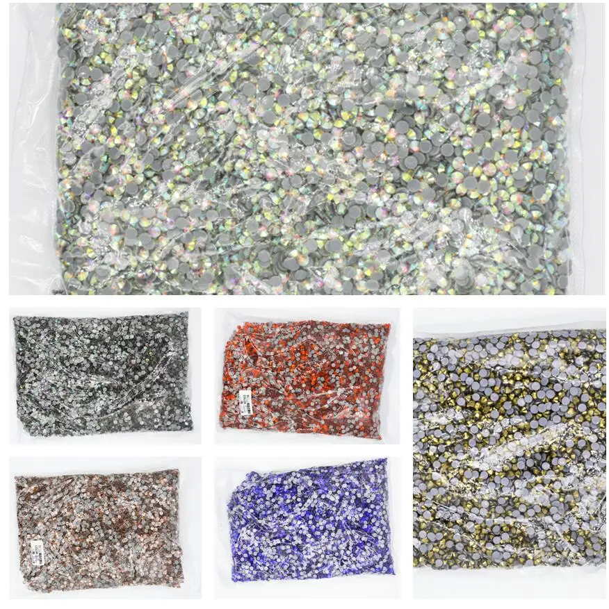 SS20 Big Bulk Bag 100Gross 45Colors Wholesale Top Quality Better DMC Hotfix Rhinestones Crystal Hot Fix Rhinestone Garment