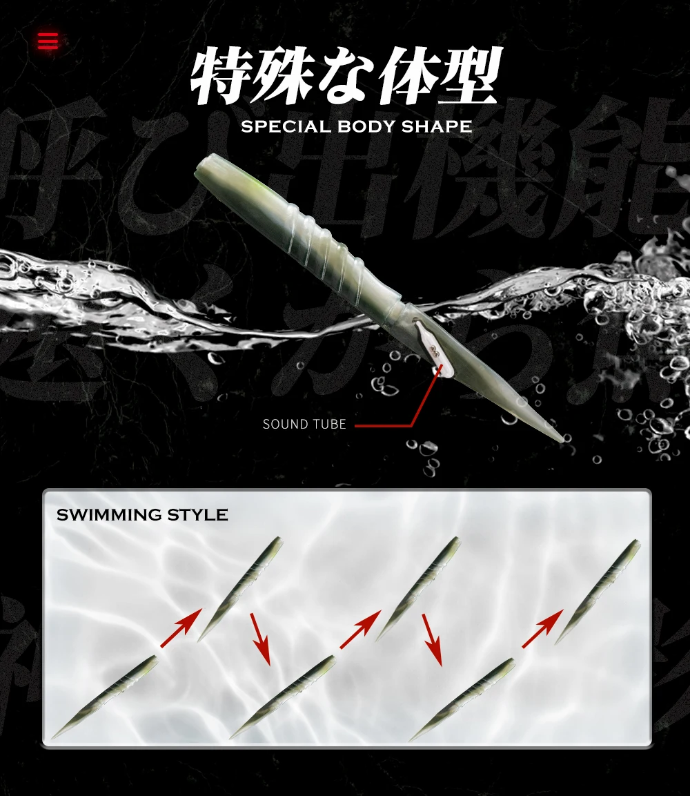 Hunthouse Official Store Weicher Köder zum Angeln, Silikonköder, 6 Stück/110 mm/5,3 g, 4 Stück/150 mm/14 g, mit Rasseln, Hecht, Leurre Souple-Fisch – Detail 7
