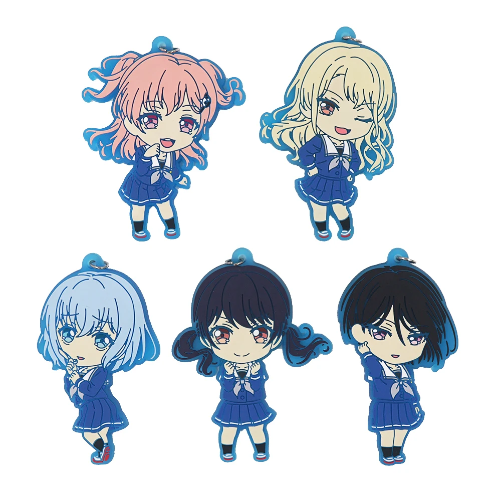 Bang Dream! Morfonica Anime Game Yashio Rui Kirigaya Touko Kurata Mashiro Futaba Tsukushi Hiromachi Nanami Rubber Strap Keychain