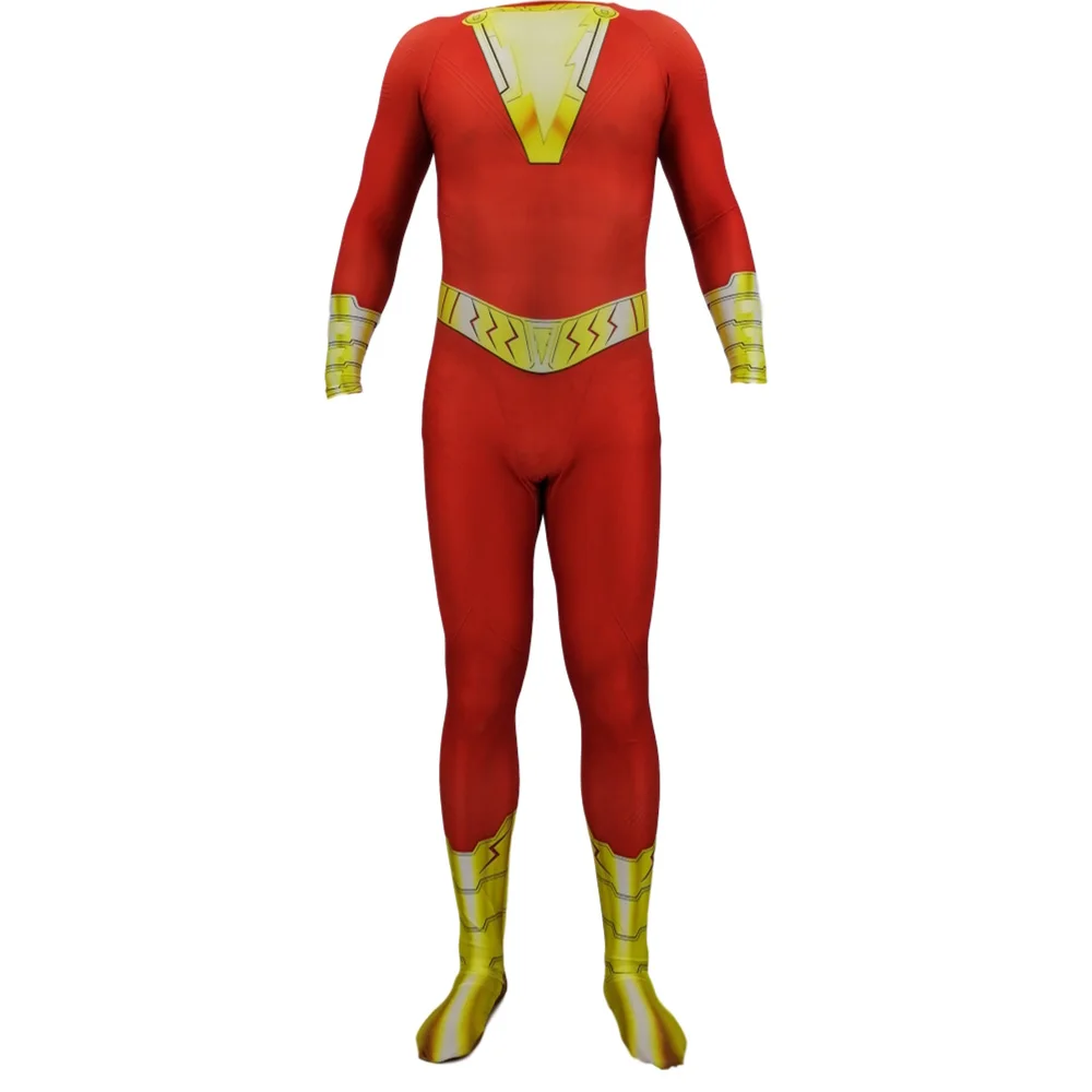 Anime Shazam Cosplay Costume Captain  Zentai Bodysuit Suit Jumpsuits Shazam costume men costume 3D printing