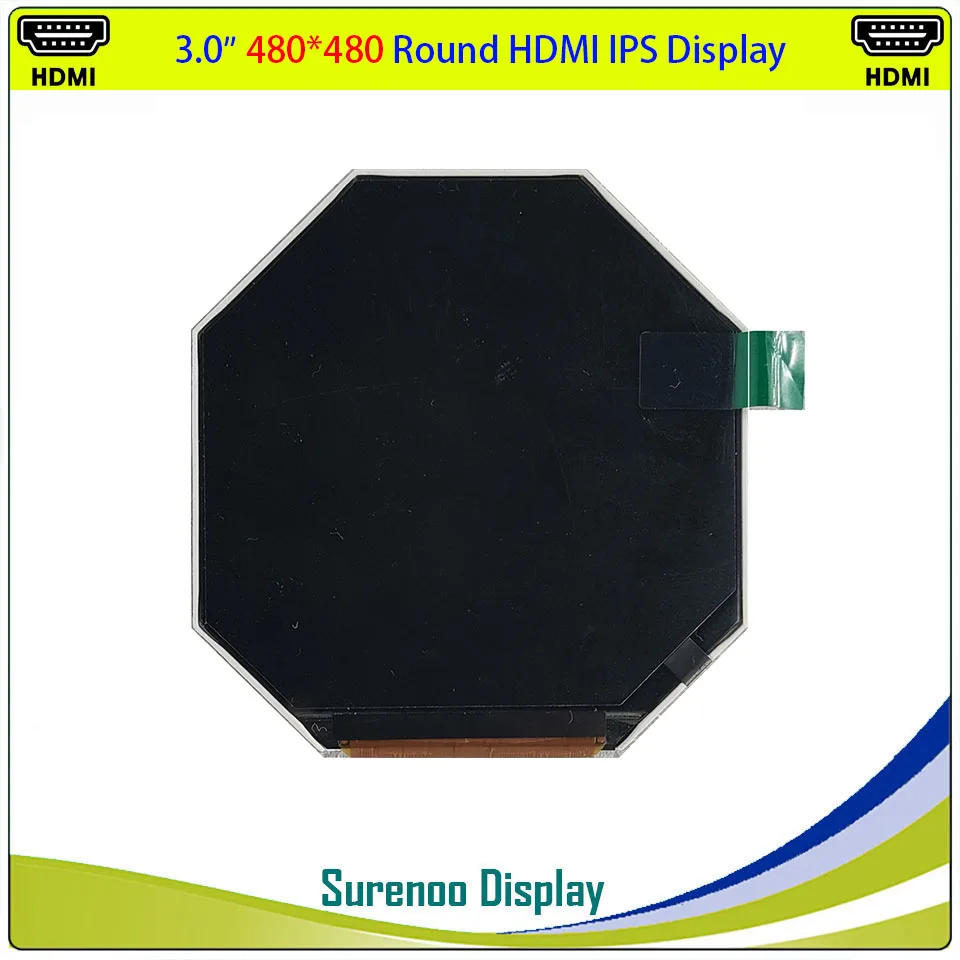3.0 "Inch Mini HDMI-compatibel 480*480 Ronde Cirkel Circulaire IPS TFT LCD Module Scherm Display LCM TM030XDHG30