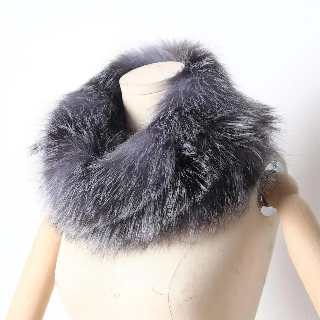 ZDFURS* Hot Brand New Genuine Real Fox Fur scarves Women\'s Lady Fur Scarf Ring Cowl Snood  Infinity Scarf Wraps Shawl