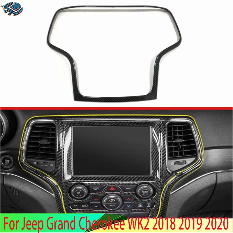 For Jeep Grand Cherokee WK2 2018-2020 Car Styling Accessories Carbon Fiber Style Navigation Sticker Navigation Switch Panel