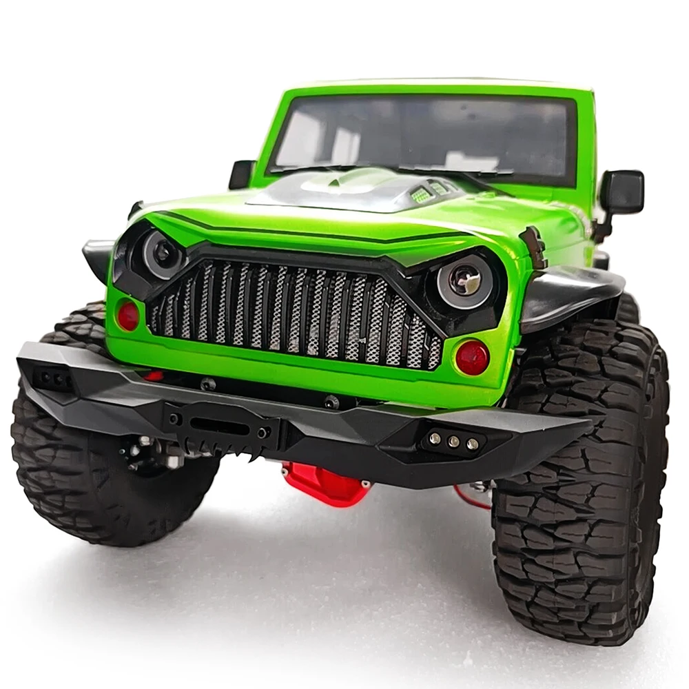 Yeahrun amortecedor dianteiro de liga de alumínio com luzes led para TRX-4 axial scx10 ii 90046 1/10 rc crawler modelo de carro peças de atualização